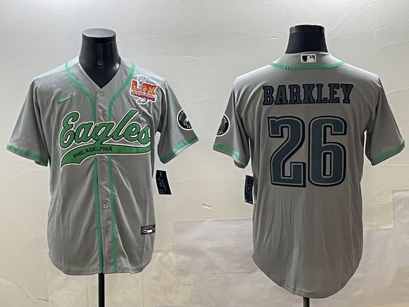 Men Philadelphia Eagles #26 Barkley Grey Jointly Name 2025 Nike Limited NFL Jersey style 7->philadelphia eagles->NFL Jersey